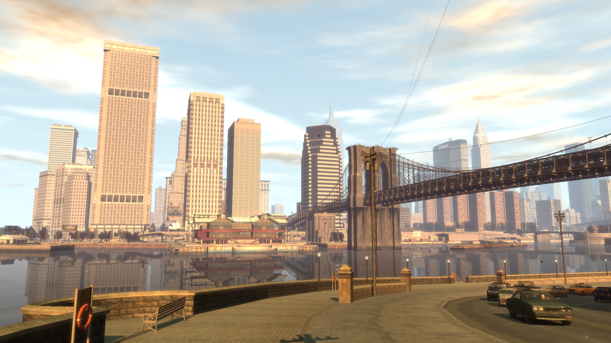 Liberty City waterfront and Algonquin skyline in GTA IV